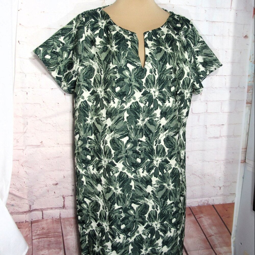 ABBEY GLASS, NWT $195.00 COASTAL HIBISCUS PRINT DRESS, SHIFT / SHEATH XL,16/18 - Picture 5 of 10